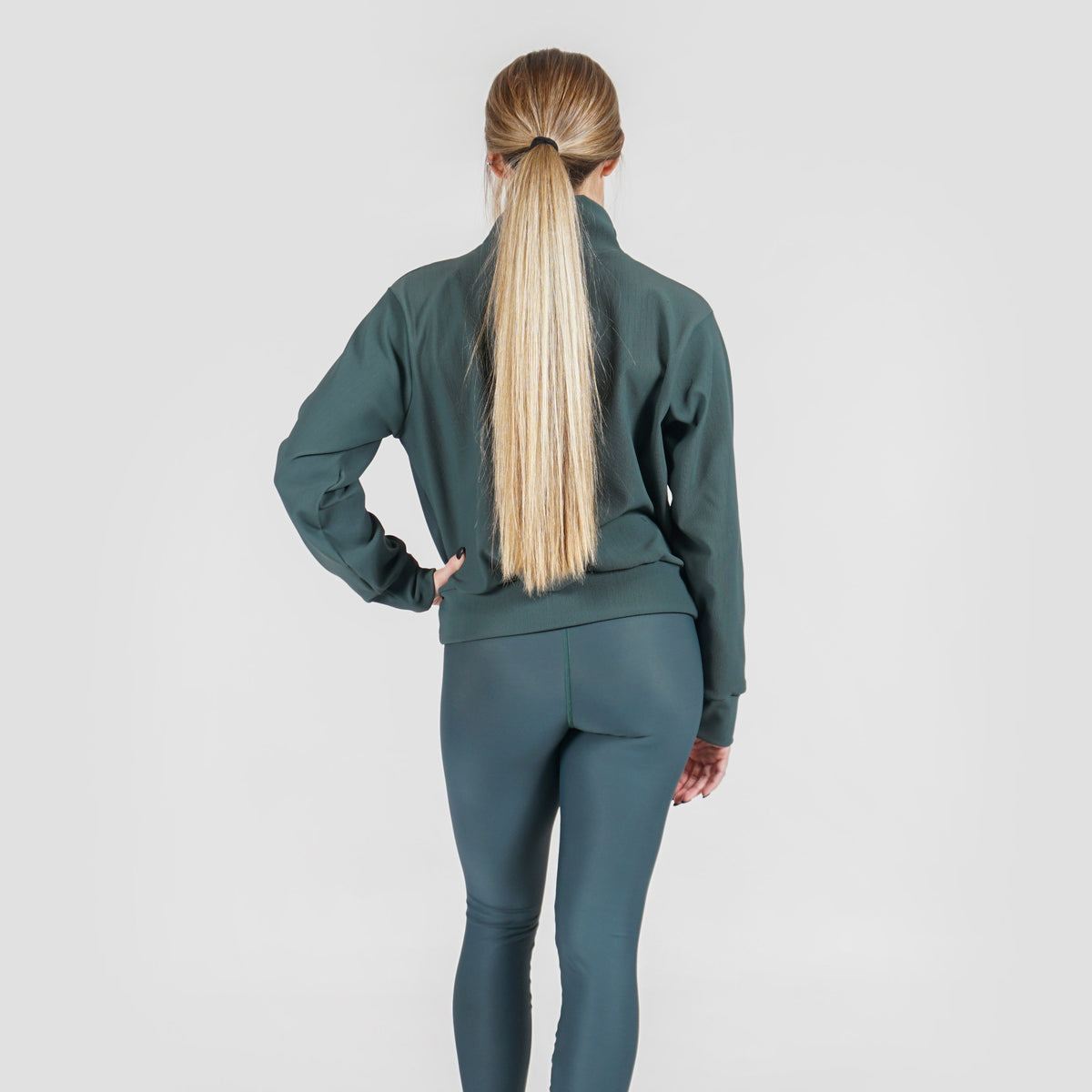 Micro Rib Mock Neck Pullover