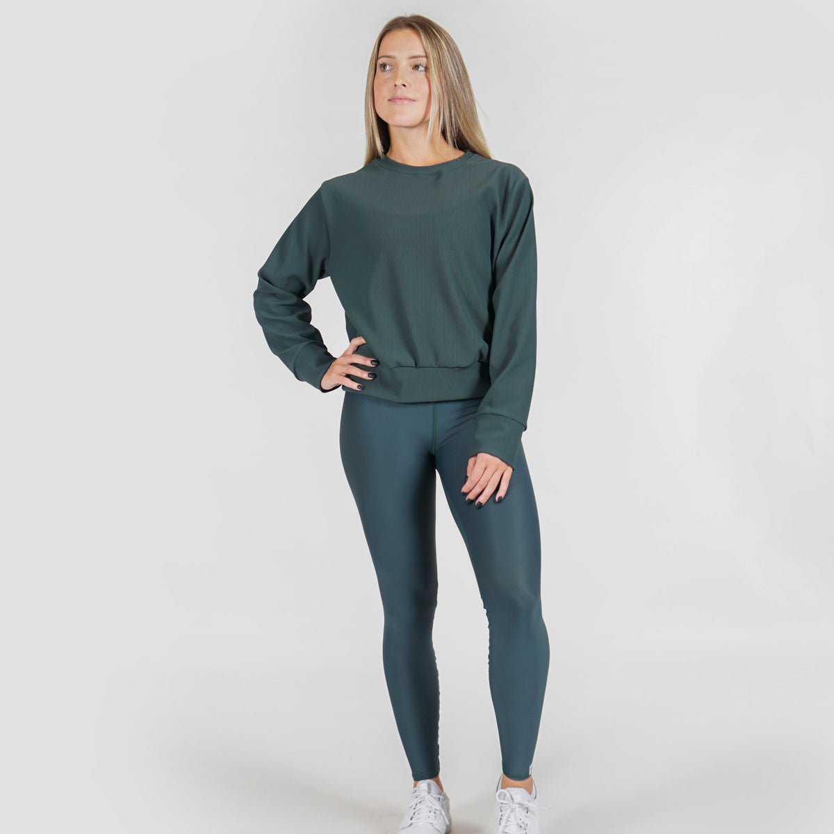 Micro Rib Crew Neck Pullover