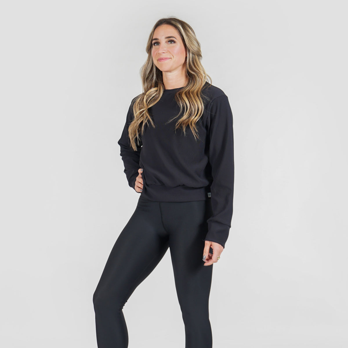 Micro Rib Crew Neck Pullover