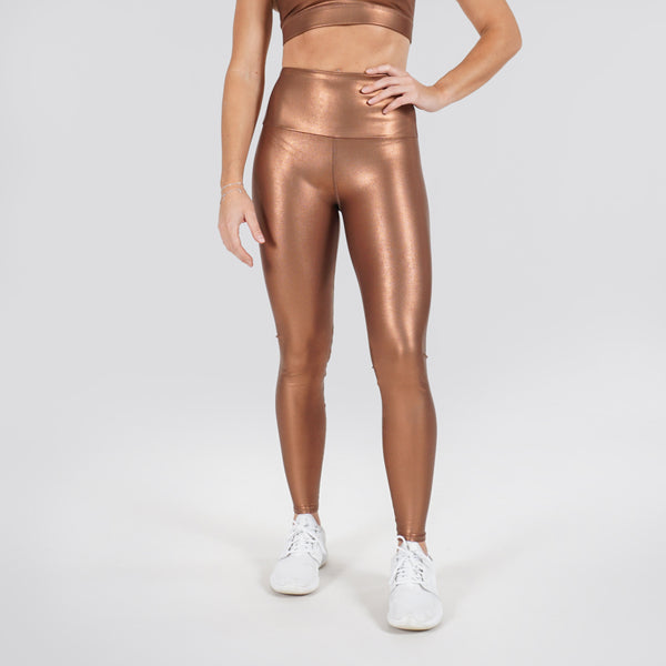 bronze metallic leggings