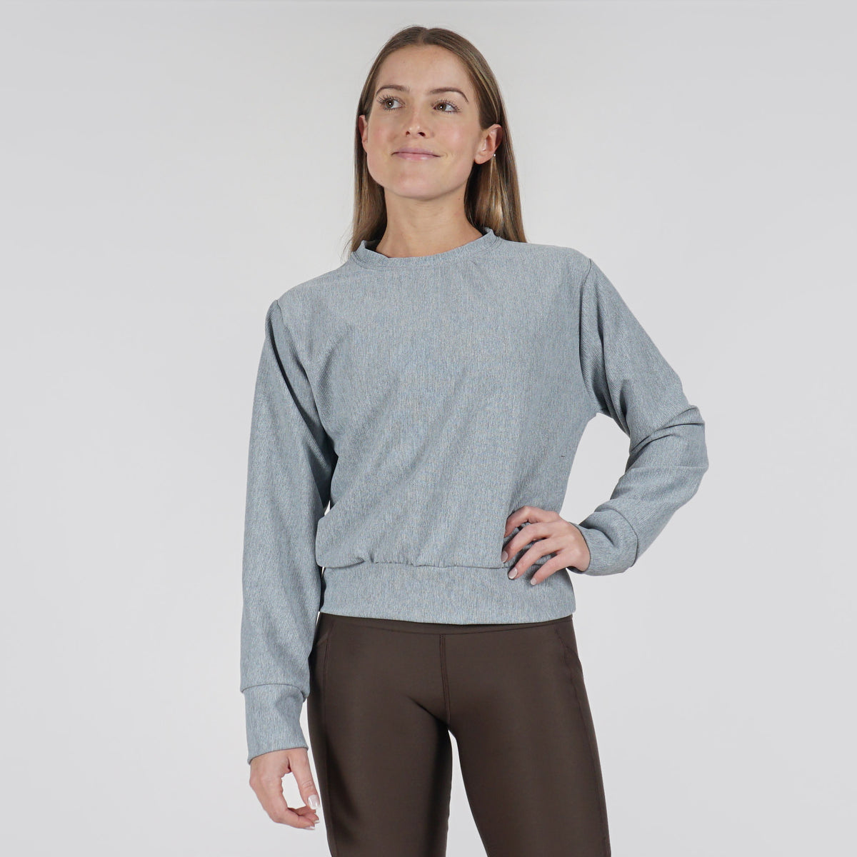Micro Rib Crew Neck Pullover
