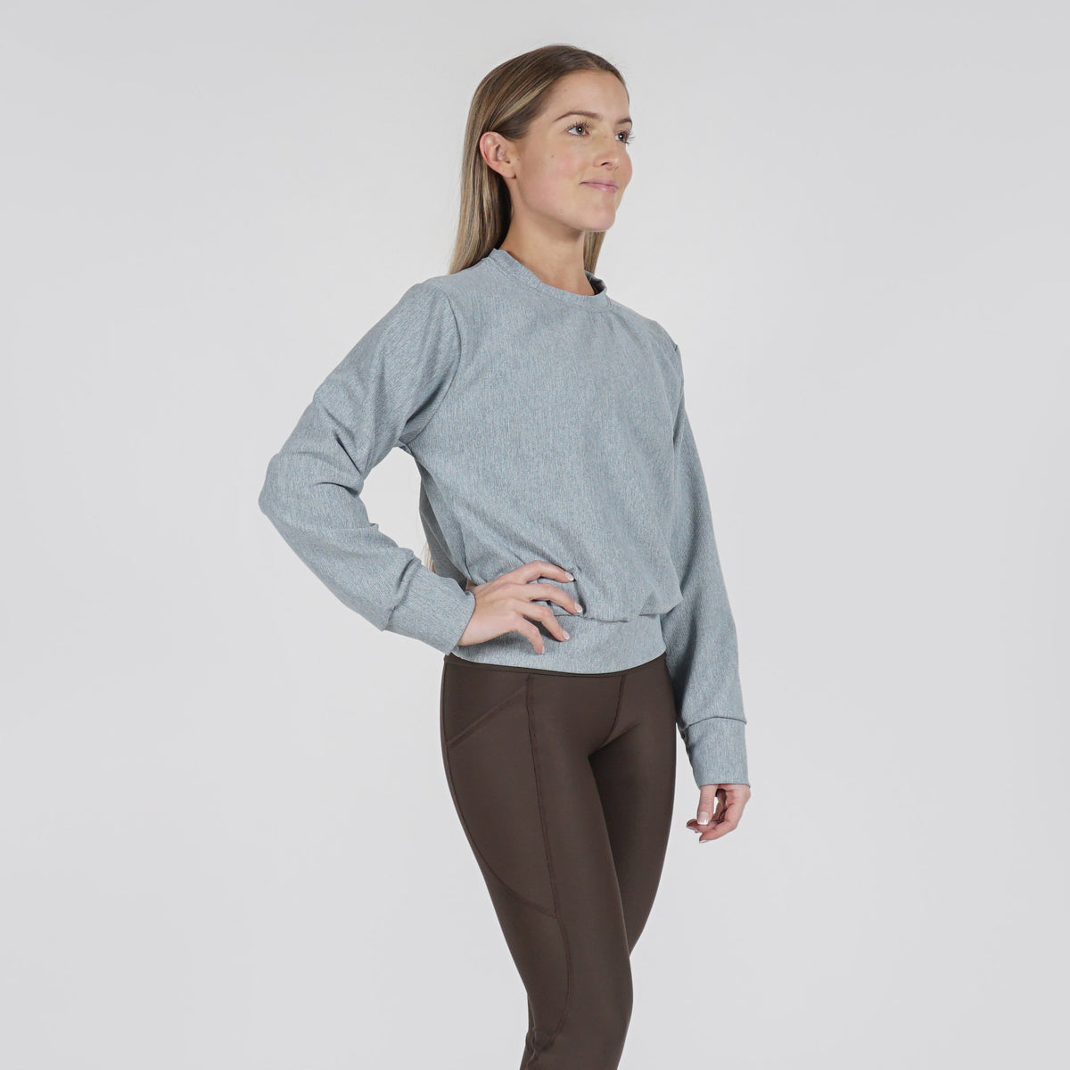 Micro Rib Crew Neck Pullover