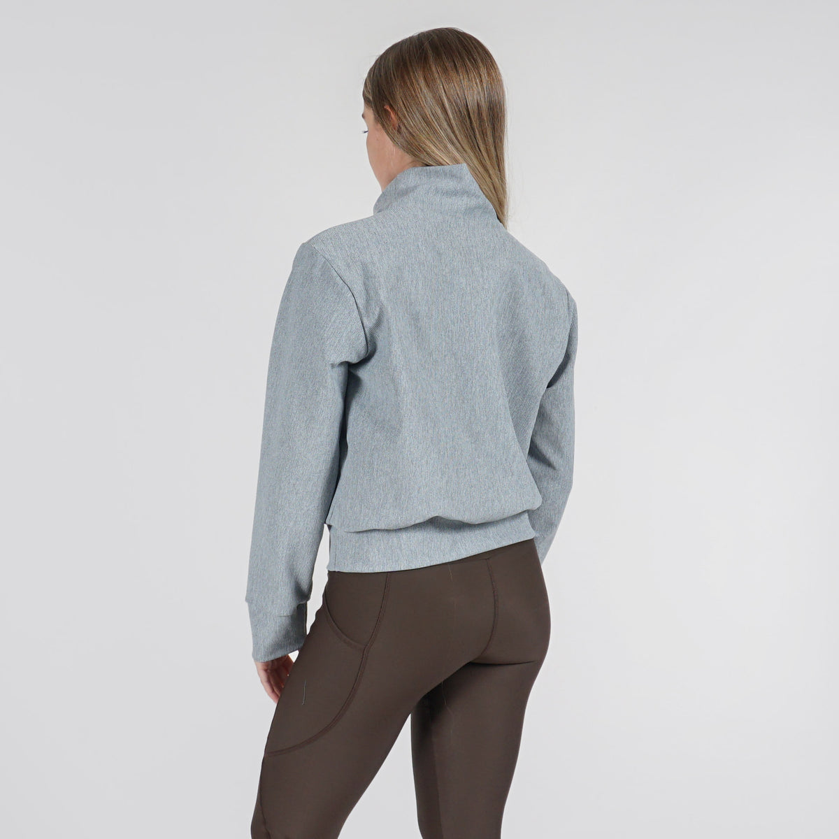 Micro Rib Mock Neck Pullover