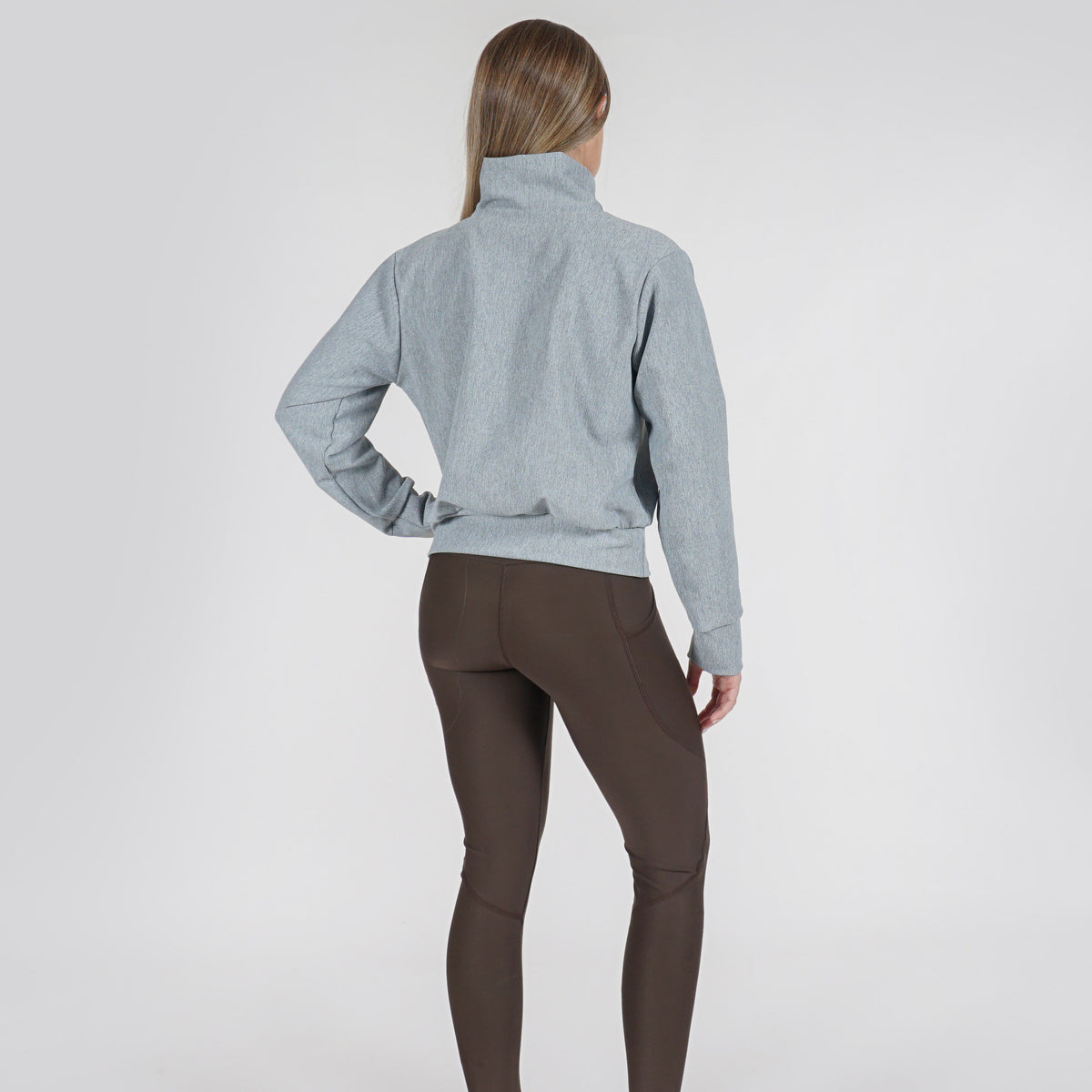 Micro Rib Mock Neck Pullover