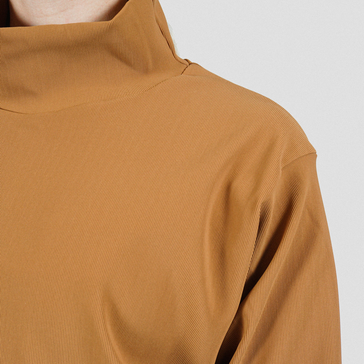 Micro Rib Mock Neck Pullover